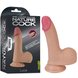 דילדו נצמד מסיליקון דו שכבתי 15 סמ