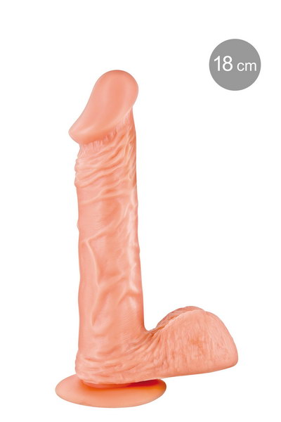 דילדו ריאליסטי נצמד עם אשכים 18 סמ REAL TONY