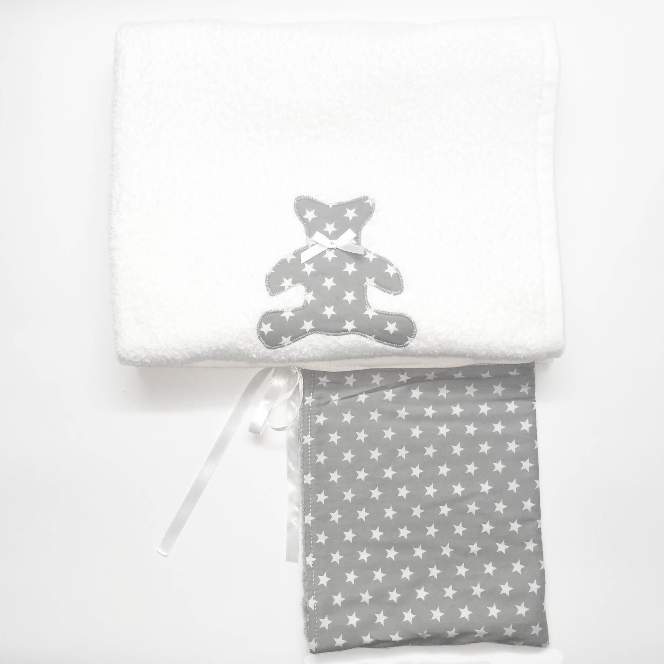 מגבת קפוצ'ון דובי אפור נקודות