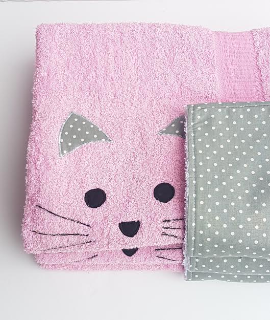 מגבת קפוצ'ון לתינוק חתול 