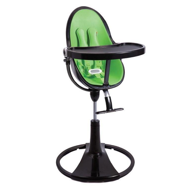 כסא אוכל לתינוק Bloom Fresco Chrome שלדה שחורה ריפוד ירוק