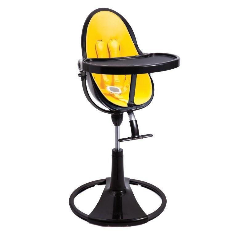 כסא אוכל לתינוק Bloom Fresco Chrome שלדה שחורה ריפוד צהוב