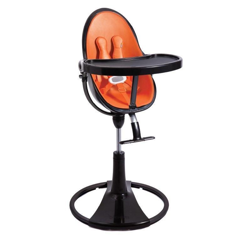 כסא אוכל לתינוק Bloom Fresco Chrome שלדה שחורה ריפוד כתום