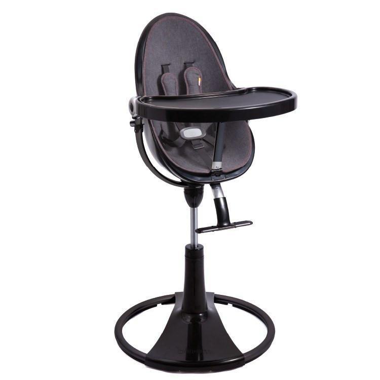 כסא אוכל לתינוק Bloom Fresco Chrome שלדה שחורה ריפוד גינס