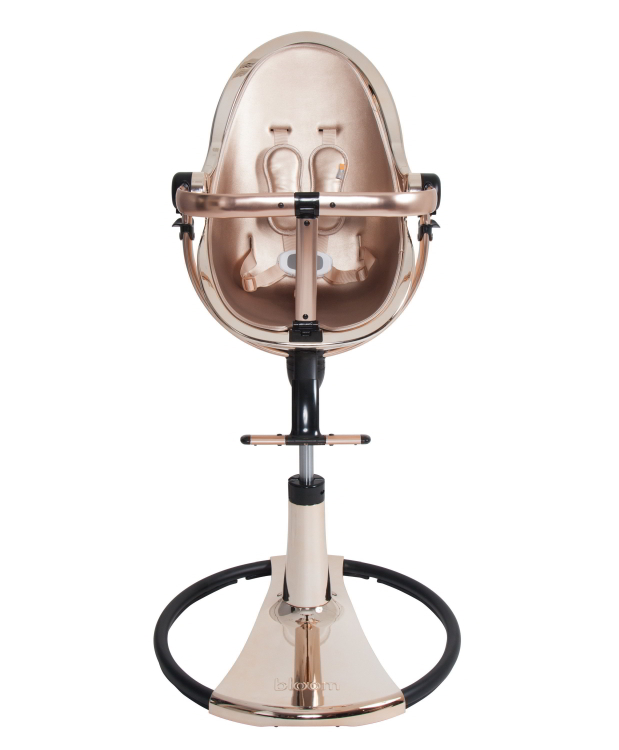 כסא אוכל לתינוק Bloom Fresco Chrome שלדה רוז גולד ריפוד רוז גולד