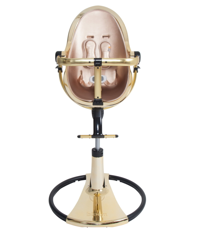כסא אוכל לתינוק Bloom Fresco Chrome שלדה זהב ריפוד רוז גולד