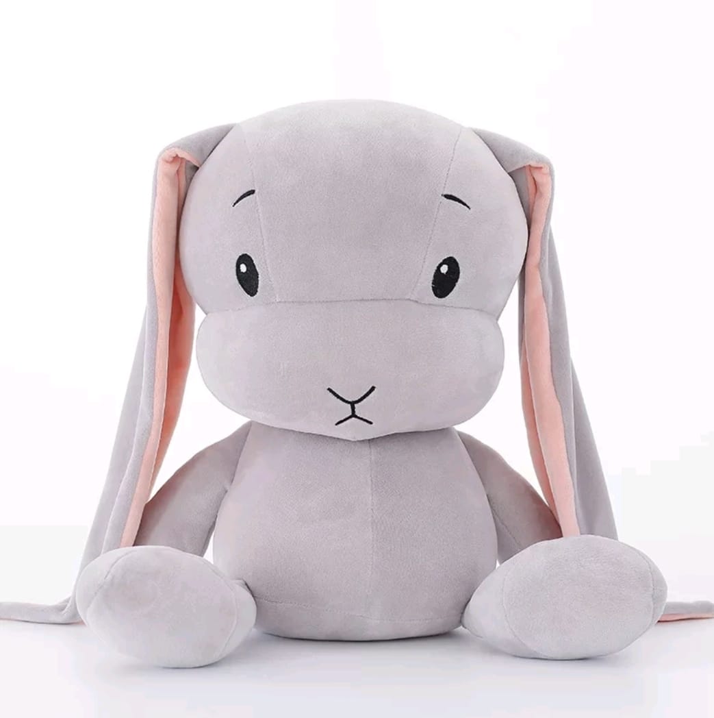 כרית בובה לתינוק ארנב אוזניים ארוכות אפור אקססוריז עיצוב חדר ילדים