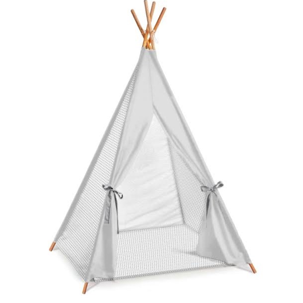 אוהל טיפי לחדר ילדים דגם אפור זיג זג