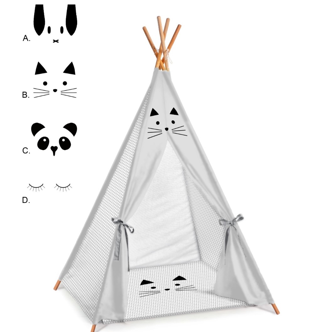 אוהל טיפי לחדר ילדים דגם משולשים