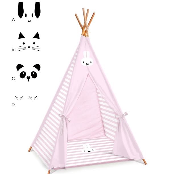 אוהל טיפי לחדר ילדים דגם ורוד מיפי