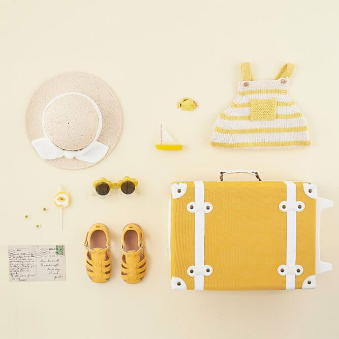 מזוודה לילדים גוון חרדל 