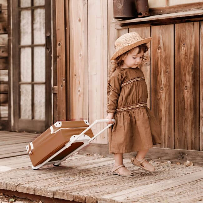 מזוודה לילדים בגוון חום 