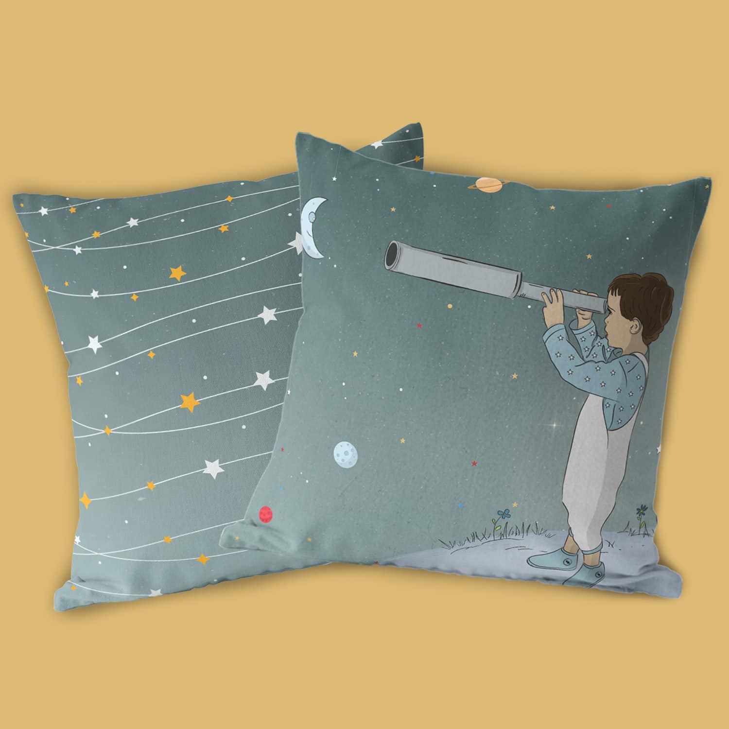 כרית נוי לחדי ילדים דגם חלל