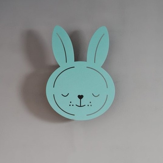 מנורת לילה צמודת קיר ארנב טורקיז