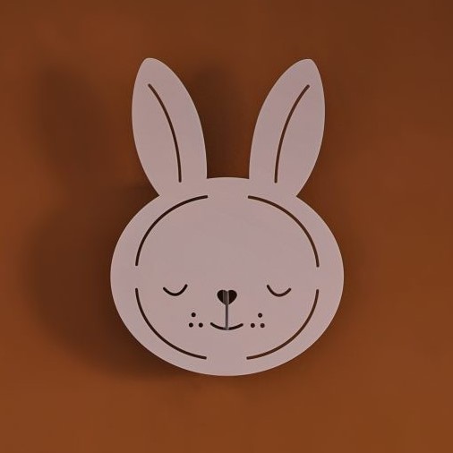 מנורת לילה צמודת קיר ארנב ורוד