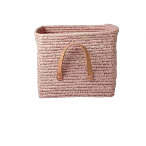 סל אחסון רפייה ורוד רך