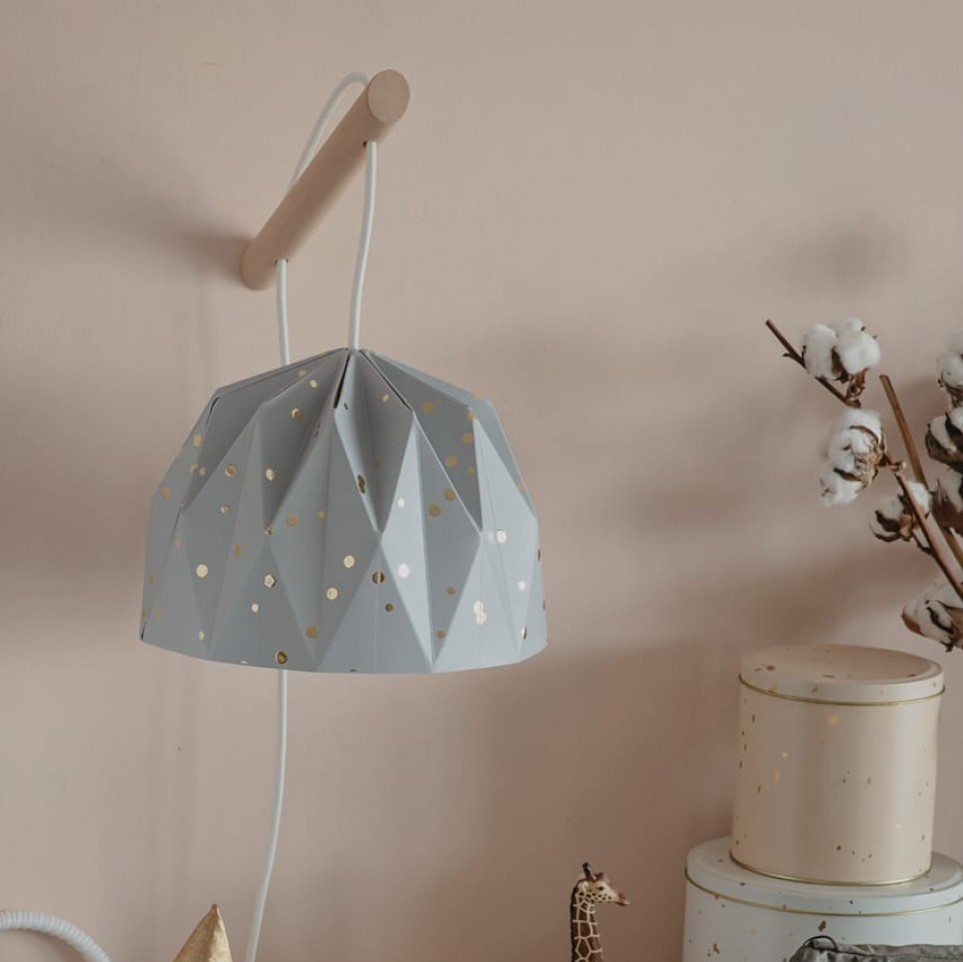 מנורת לילה לקריאה צמודת קיר קונפטי אפורה