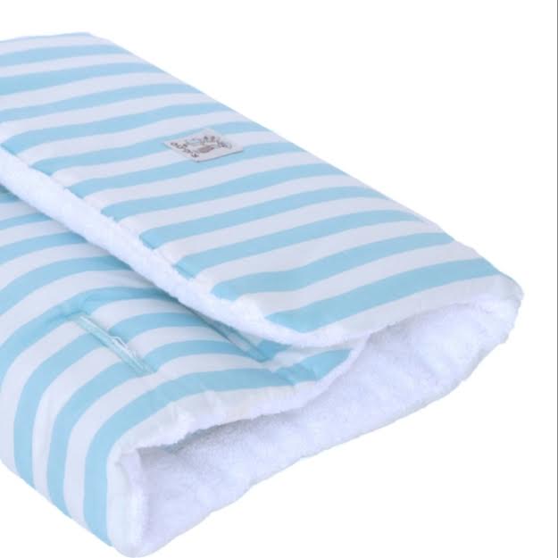 ריפודית לעגלה תכלת פסים