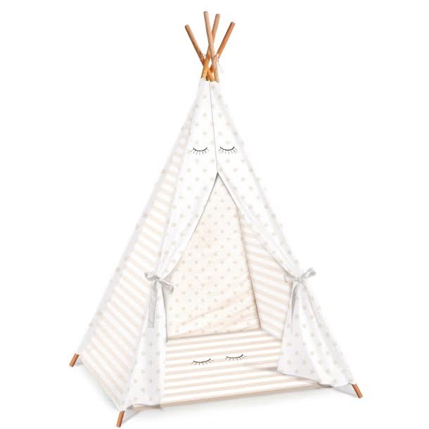 אוהל טיפי לחדרי ילדים דגם עיניים עצומות