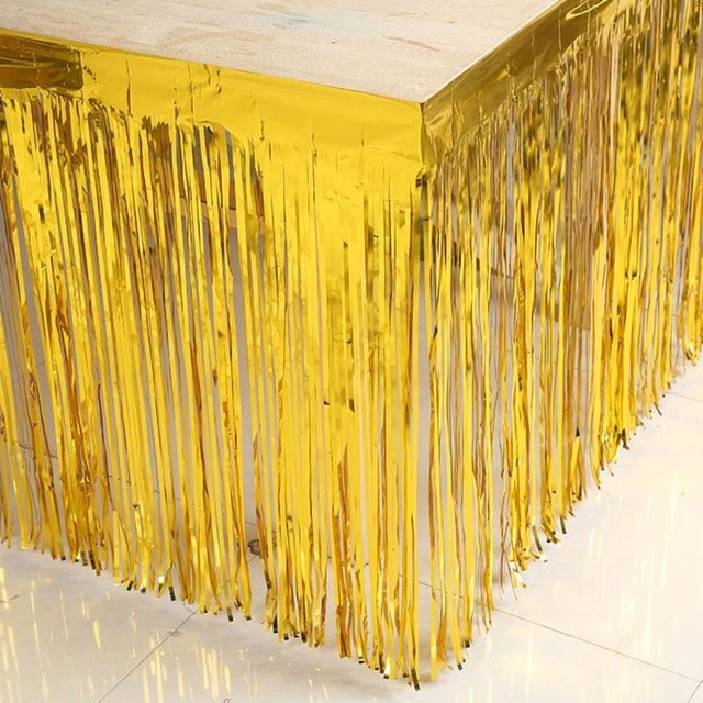 חצאית שולחן פרנזים - זהב