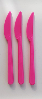 סכינים פלסטיק קשיחות פוקסיה - 40 יח