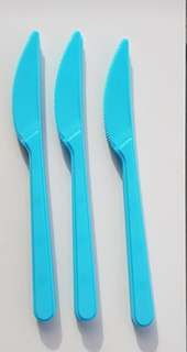סכינים פלסטיק קשיחות תכלת - 40 יח