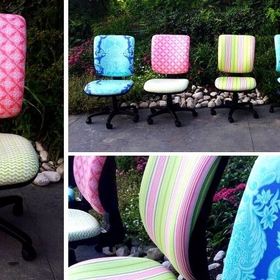 ריפוד כסאות מזכירה  בבד לקוח  