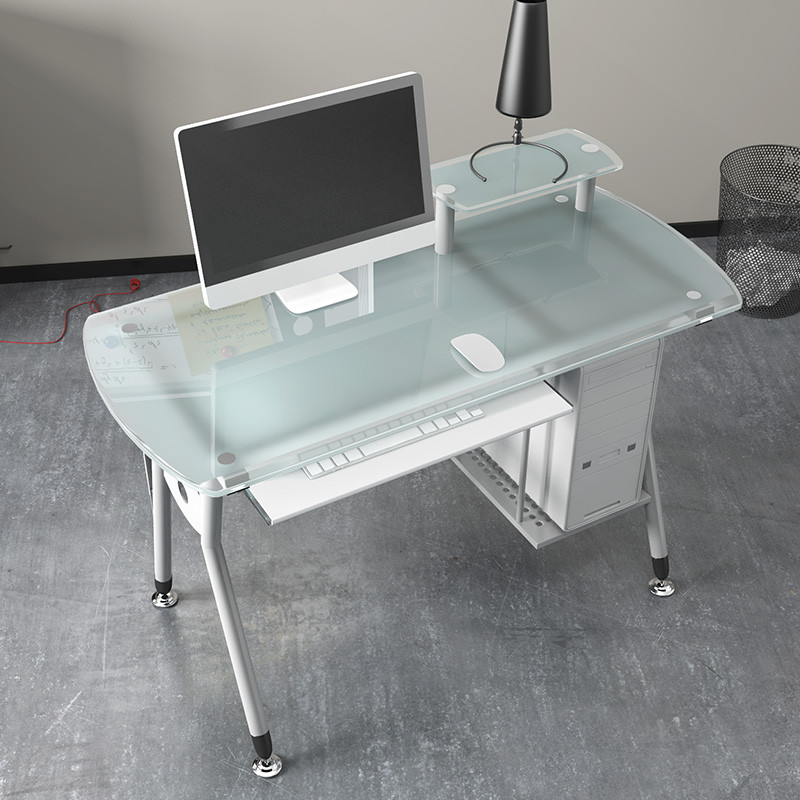 שולחן מחשב זכוכית חלבית דגם פופ