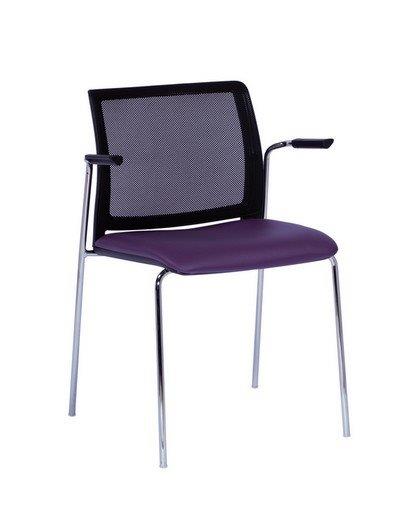כסא אורח מעוצב דגם לוגנו רשת עם ידיות