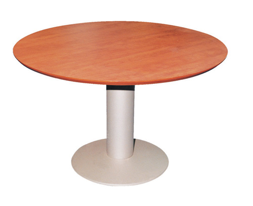 שולחן עגול לחדר ישיבות עם רגל מתכת פיצה