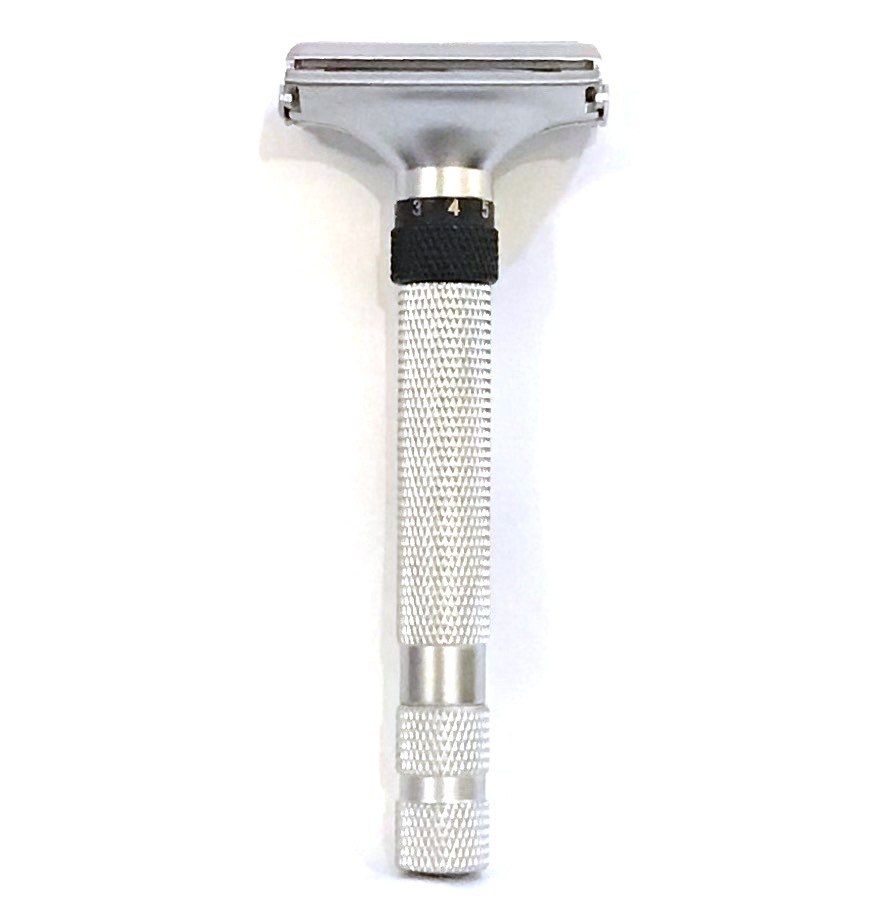 סכין גילוח מתכווננת בפתיחת פרפר כסוף TS68S