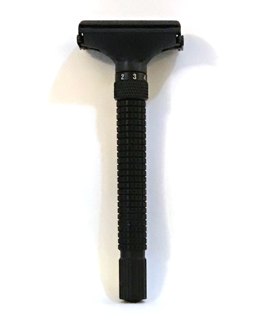 סכין גילוח מתכווננת בפתיחת פרפר שחור TS68B