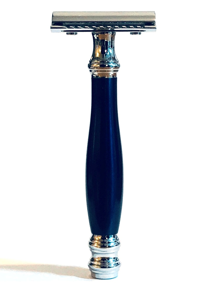 סכין גילוח של פעם ידית כחולה