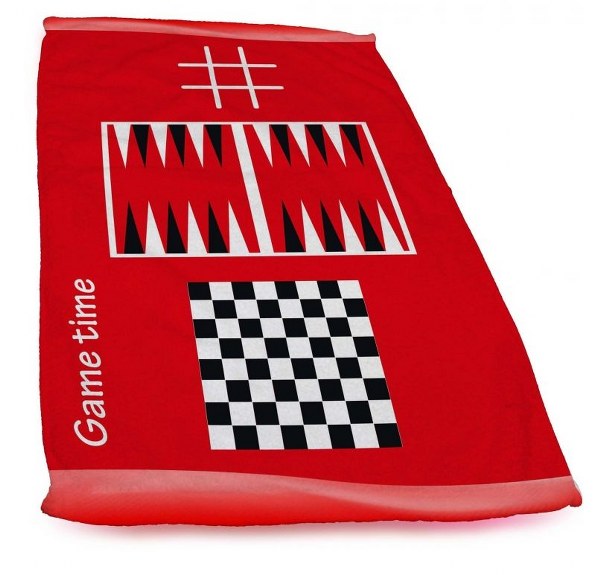 מגבת חוף מעוצבת וגדולה עם 3 משחקים דגם פיפו 