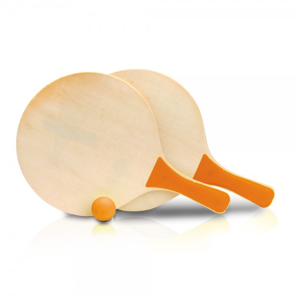 זוג מטקות עם ידית צבעונית וכדור תואם דגם רוקט