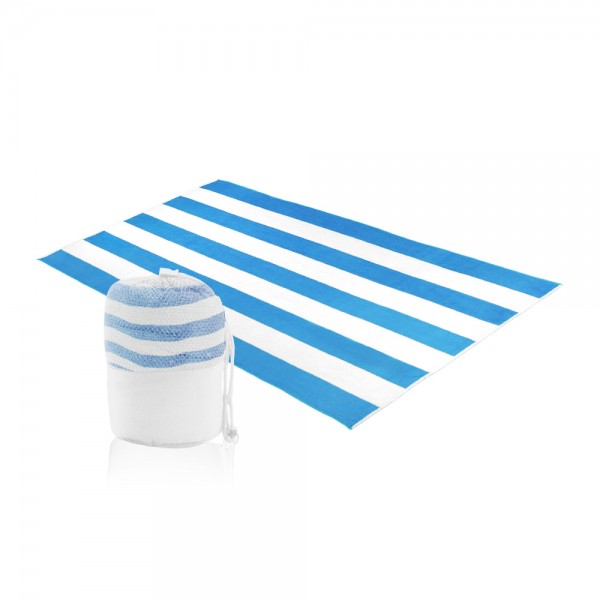 מגבת חוף מעוצבת עשויה בד מיקרופייבר עם פאוץ נשיאה דגם  אלמוג 