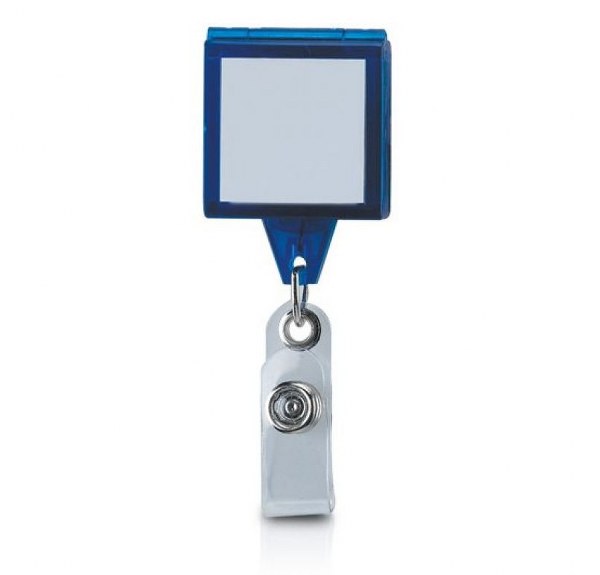  מחזיק לתג עובד עם שרוך משיכה קפיצי  דגם מרובע 