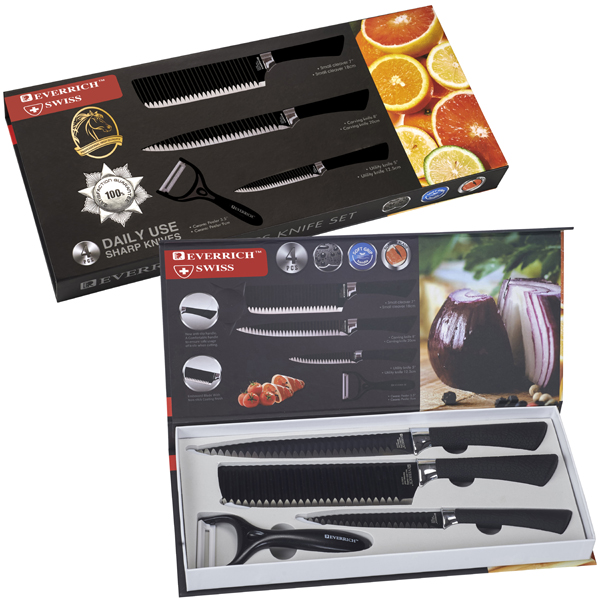 סט 4 סכינים יוקרתי תוצרת Everrich